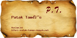 Patak Tamás névjegykártya