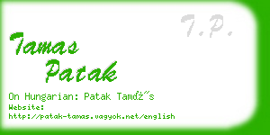 tamas patak business card